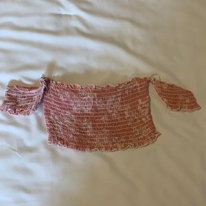 Pink, Off the shoulder crop top, Size Small, From M Boutique. Great condition